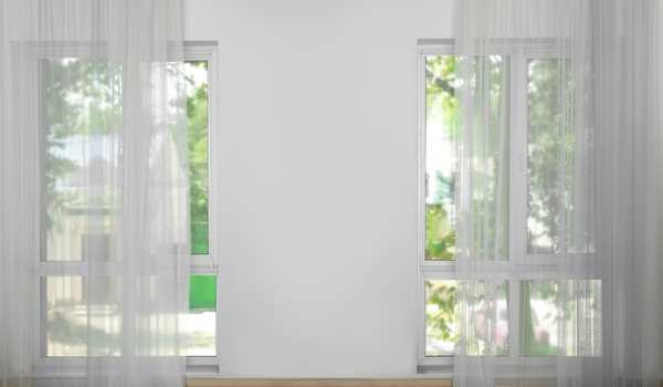 _Bedroom White Drapery Panels