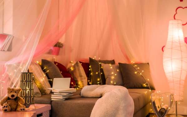Romantic Bed Canopy with Lights  