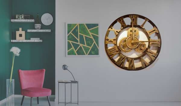 3D Gold fashion Metal Wall Clock
