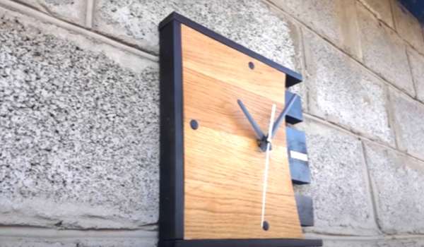 Try To Rectangle Walnut Wood Wall Clock 