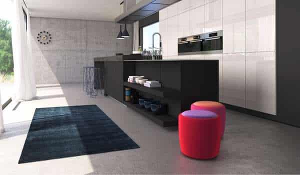 Kitchen with stools