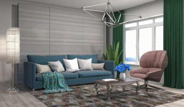 Double the Teal or Grey Sofa living room